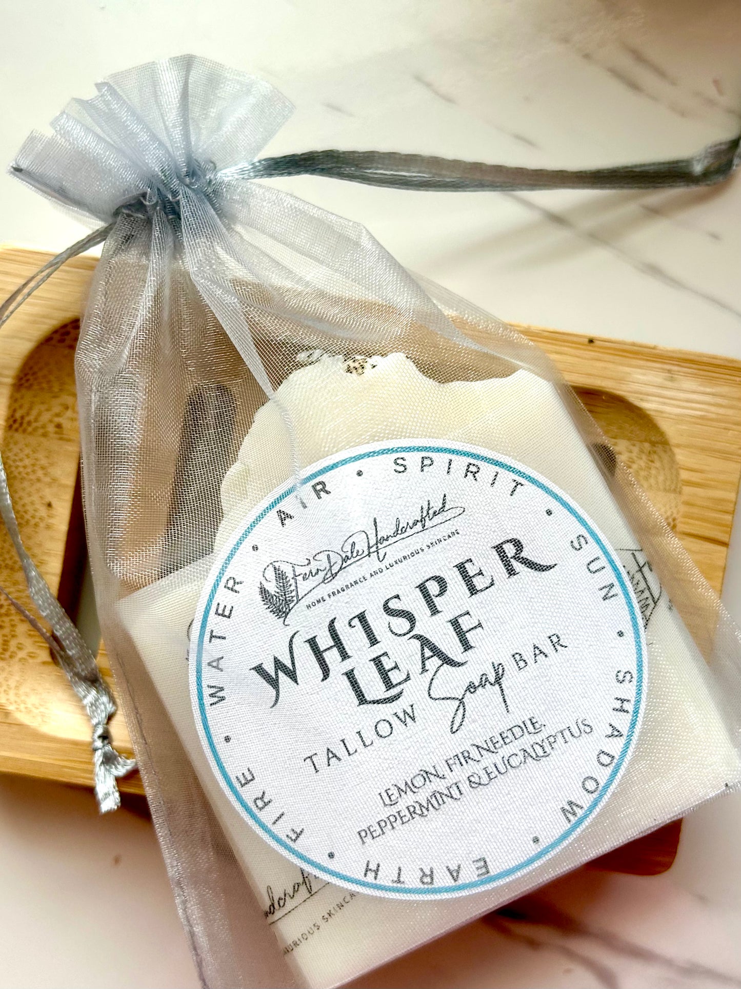 Whisper Leaf - Lemon, Fir, Peppermint & Eucalyptus (Air) Tallow Soap