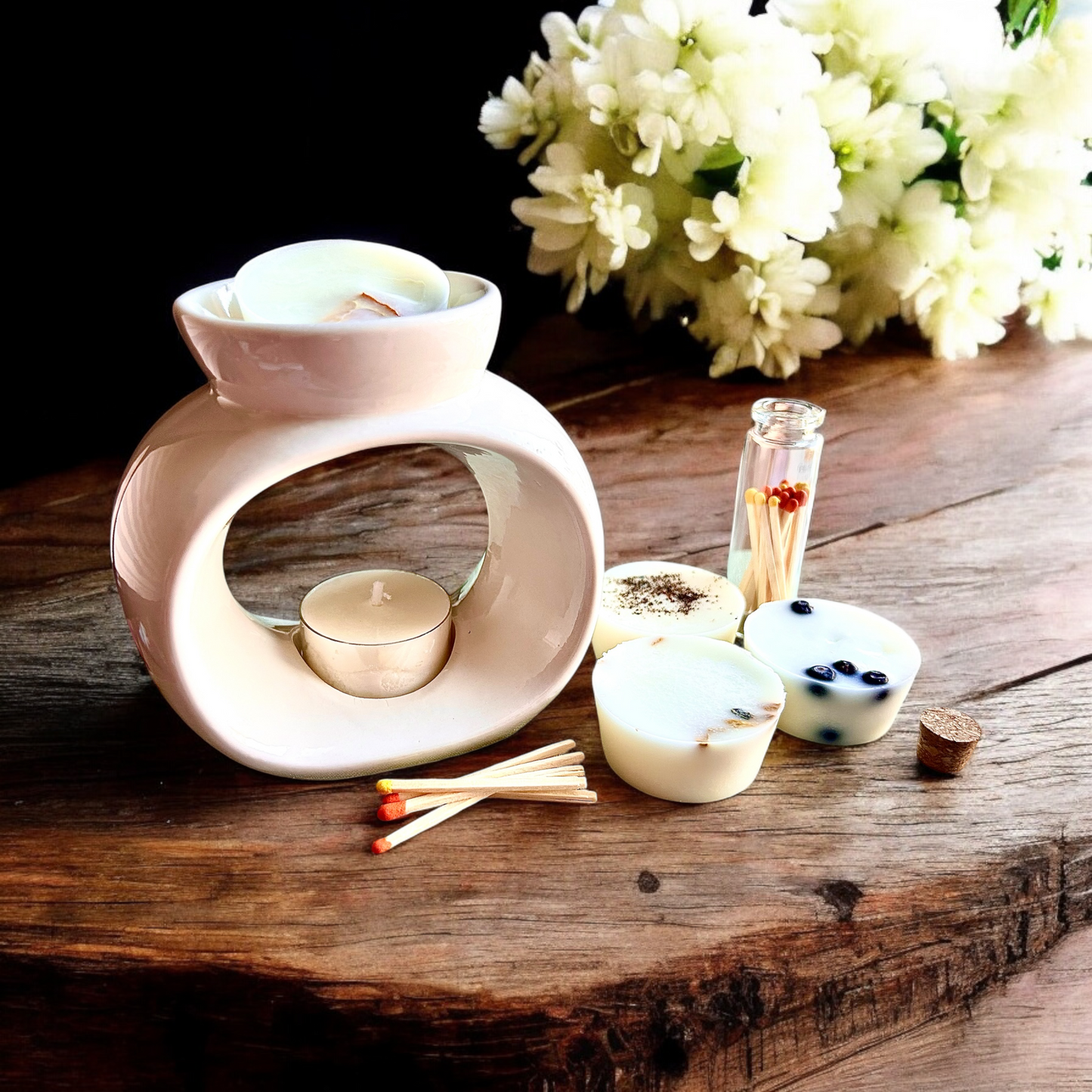 Celestial Wax Burner - Gloss White Ceramic