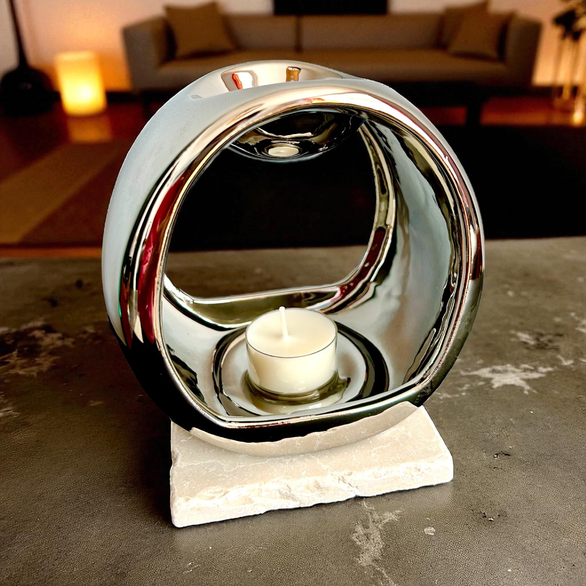 Hearth Halo Wax Burner — Chrome Finish