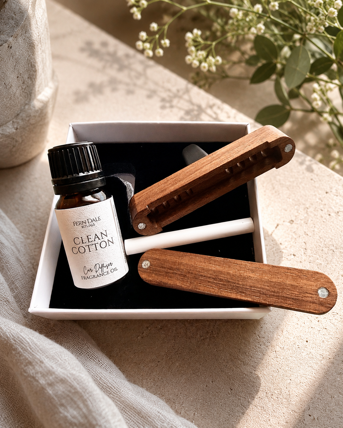 Personalised Wooden Car Diffuser Gift Set