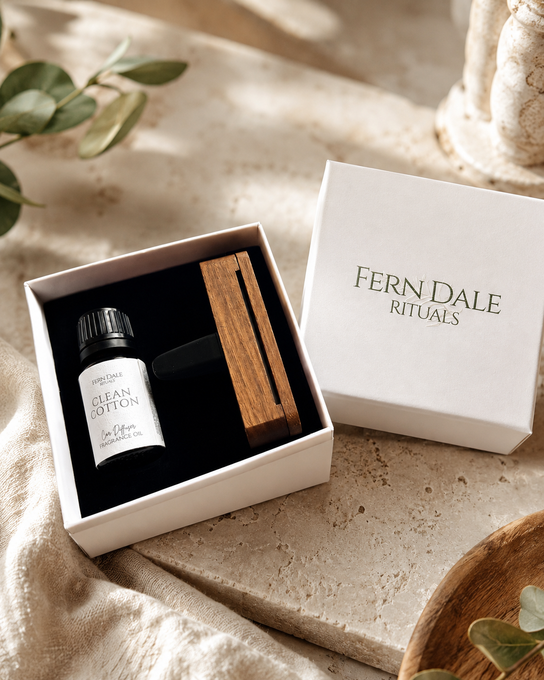 Personalised Wooden Car Diffuser Gift Set