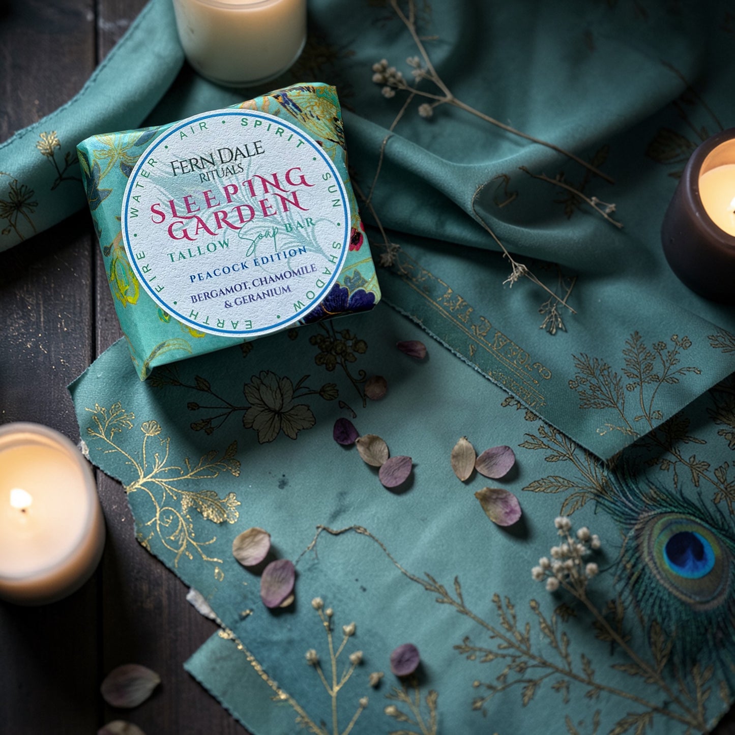 Sleeping Garden Tallow Soap - Peacock Edition