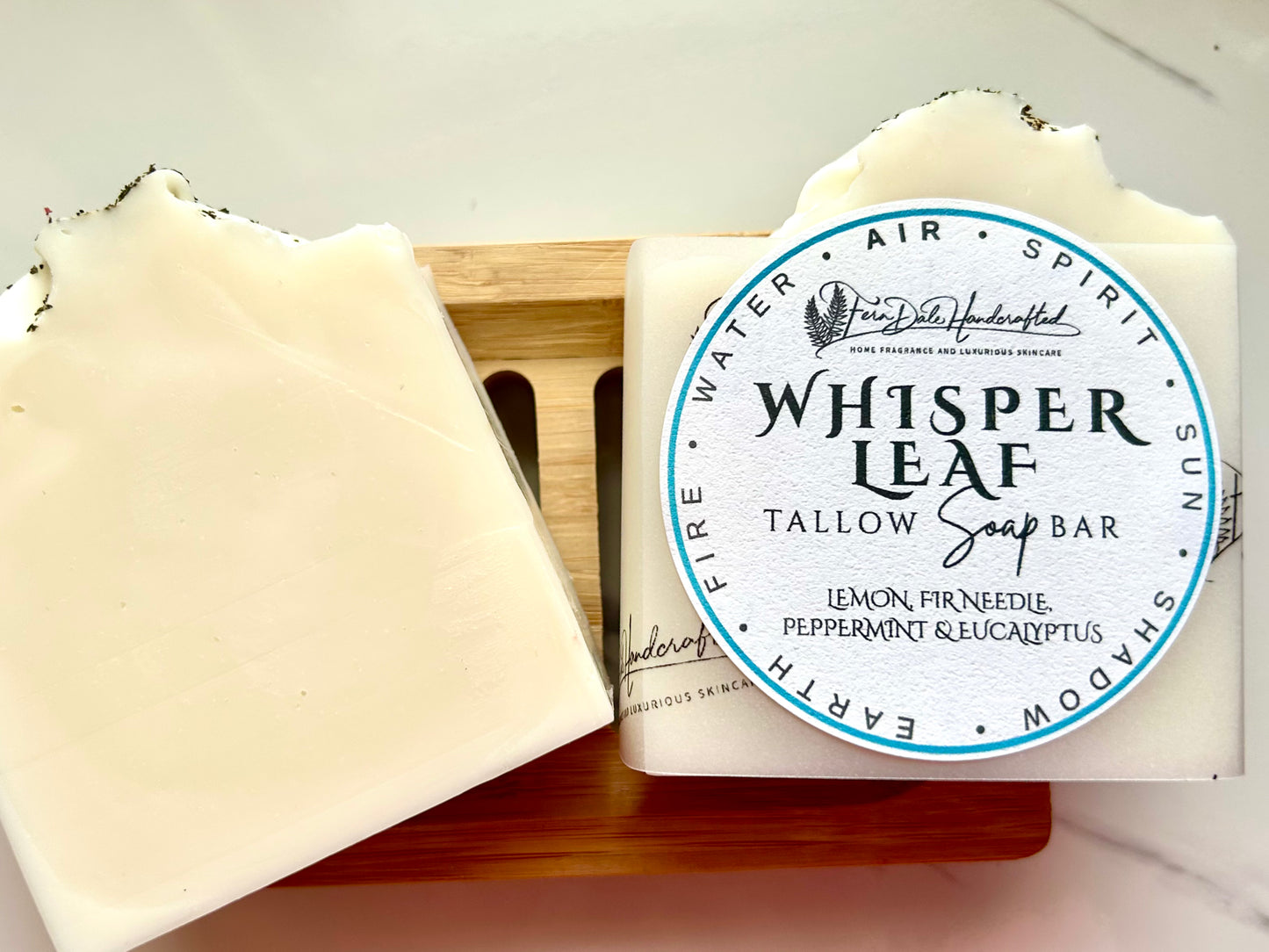 Whisper Leaf - Lemon, Fir, Peppermint & Eucalyptus (Air) Tallow Soap