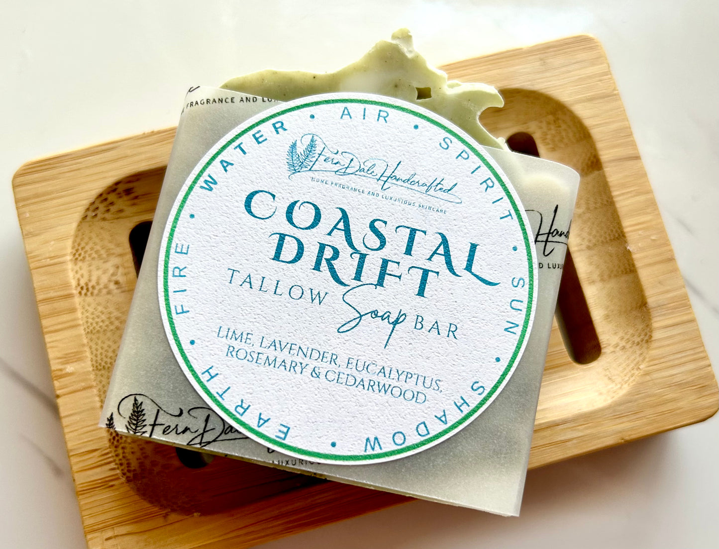 Coastal Drift - Lime, Lavender, Eucalyptus, Rosemary & Cedarwood (Water) Tallow Soap