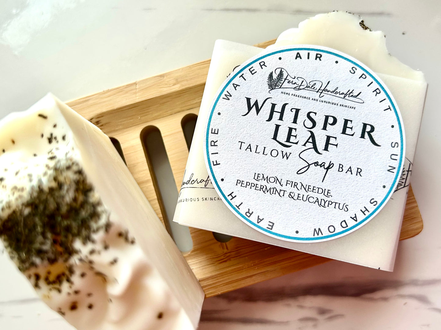 Whisper Leaf - Lemon, Fir, Peppermint & Eucalyptus (Air) Tallow Soap