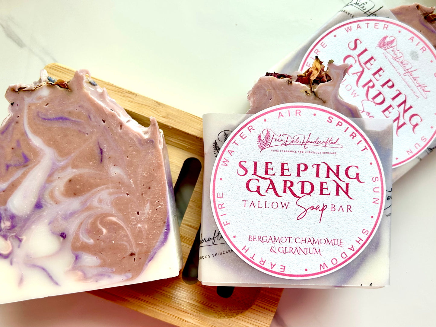 Sleeping Garden - Bergamot, Chamomile & Geranium (Spirit) Tallow Soap