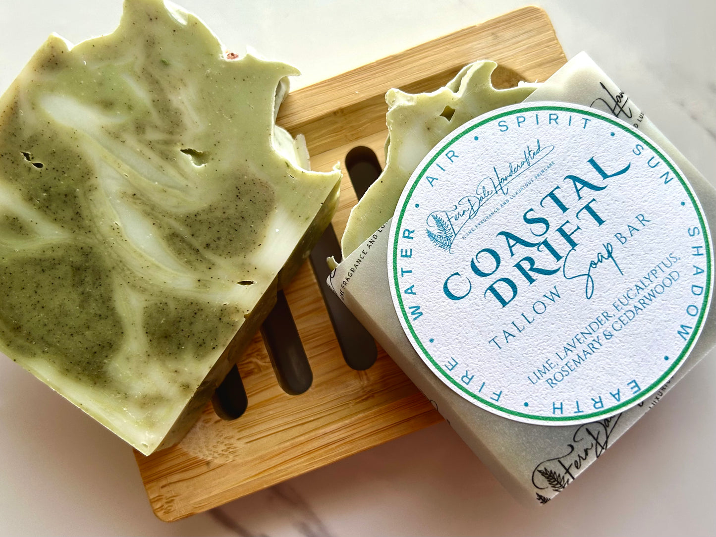 Coastal Drift - Lime, Lavender, Eucalyptus, Rosemary & Cedarwood (Water) Tallow Soap