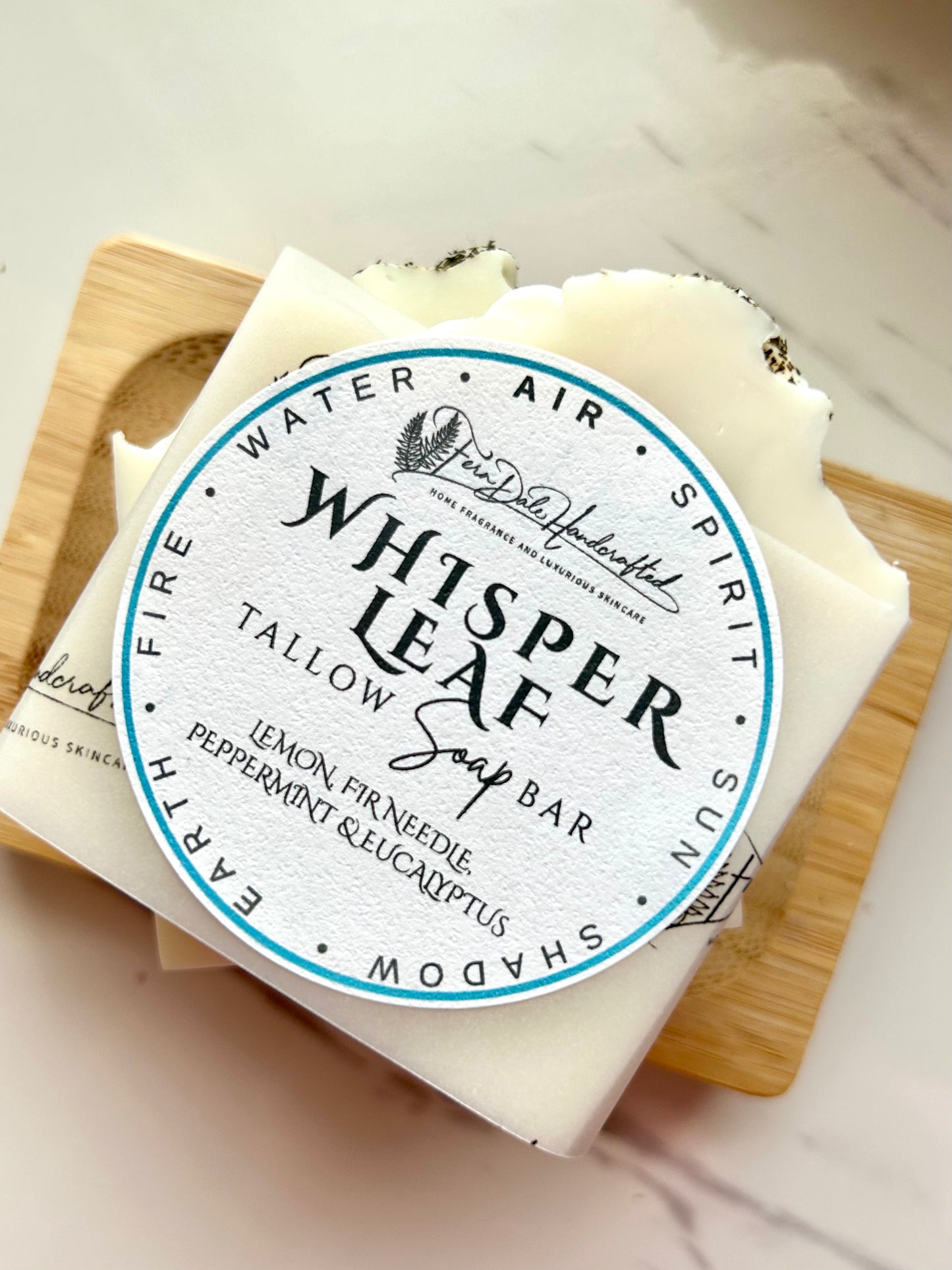 Whisper Leaf - Lemon, Fir, Peppermint & Eucalyptus (Air) Tallow Soap