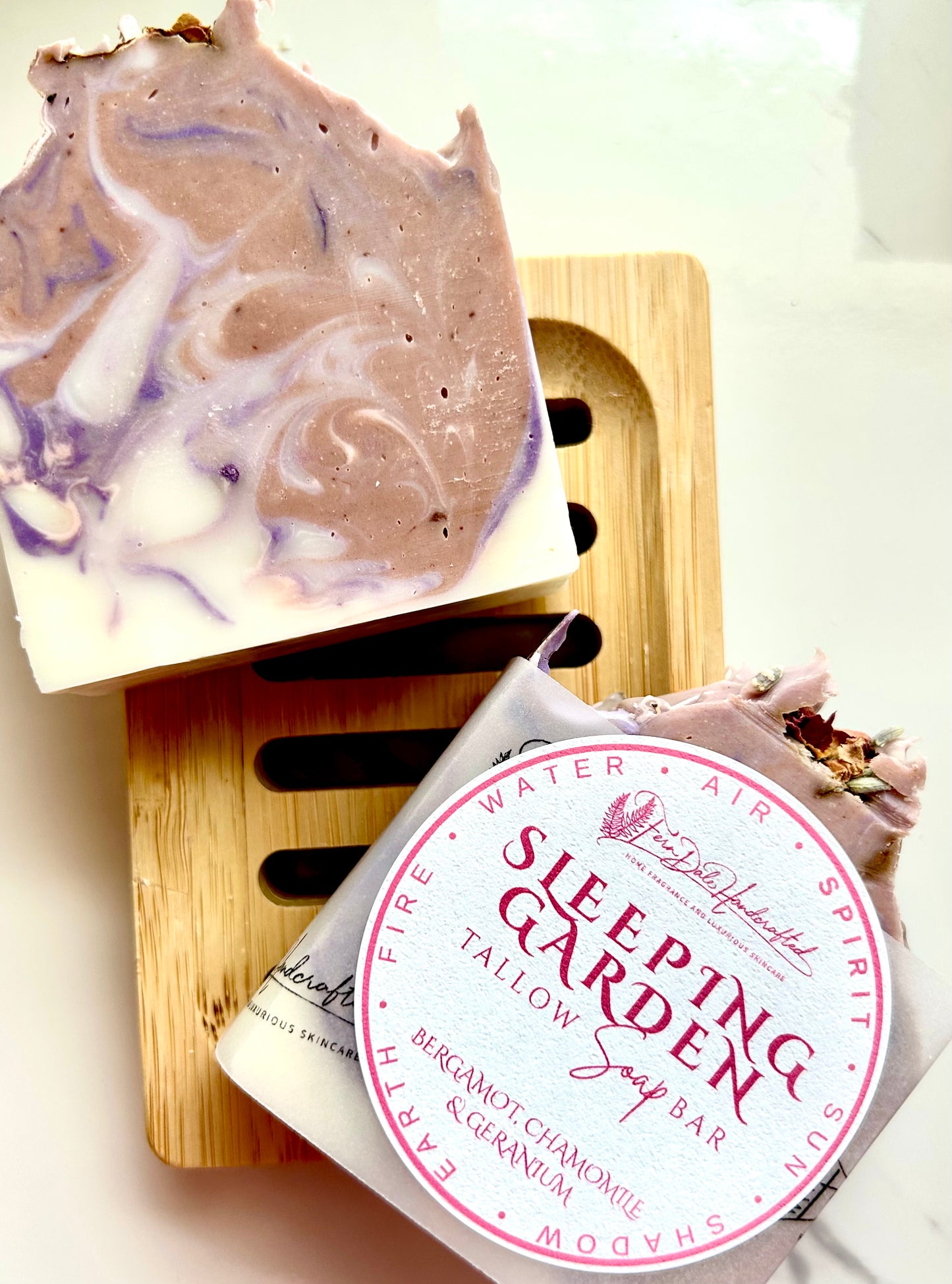 Sleeping Garden - Bergamot, Chamomile & Geranium (Spirit) Tallow Soap