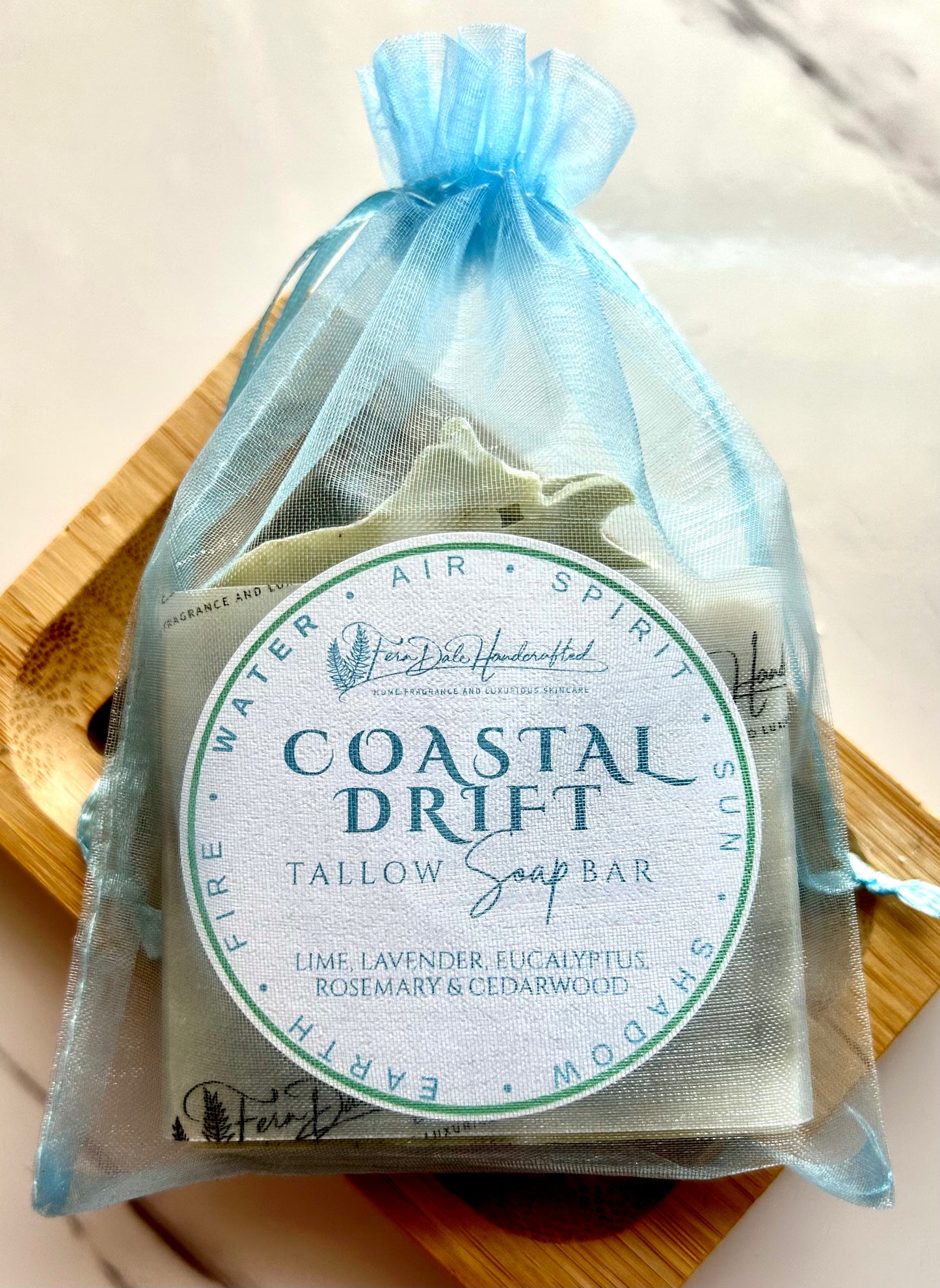 Coastal Drift - Lime, Lavender, Eucalyptus, Rosemary & Cedarwood (Water) Tallow Soap