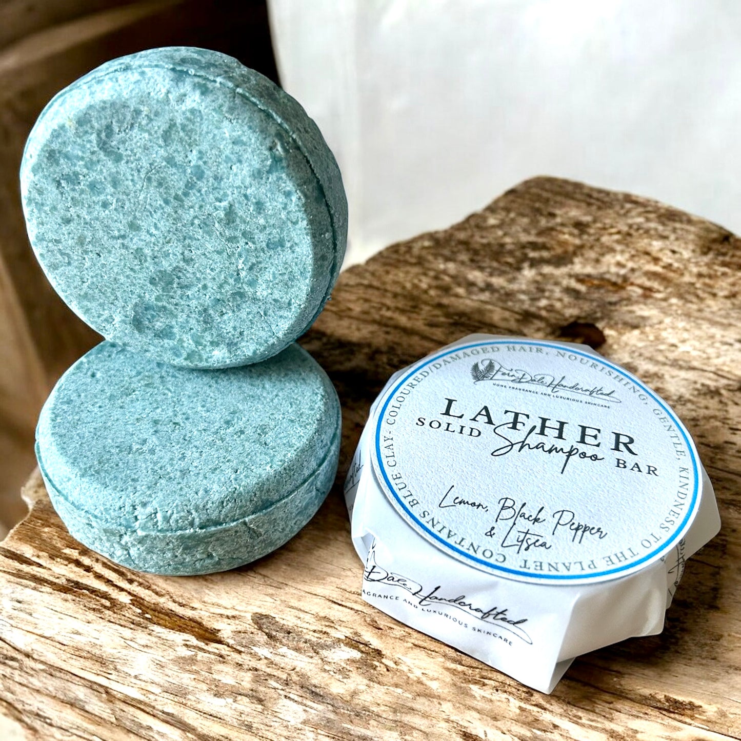 Lather Solid Shampoo Bar - Lemon, Black Pepper & Litsea with Blue Clay