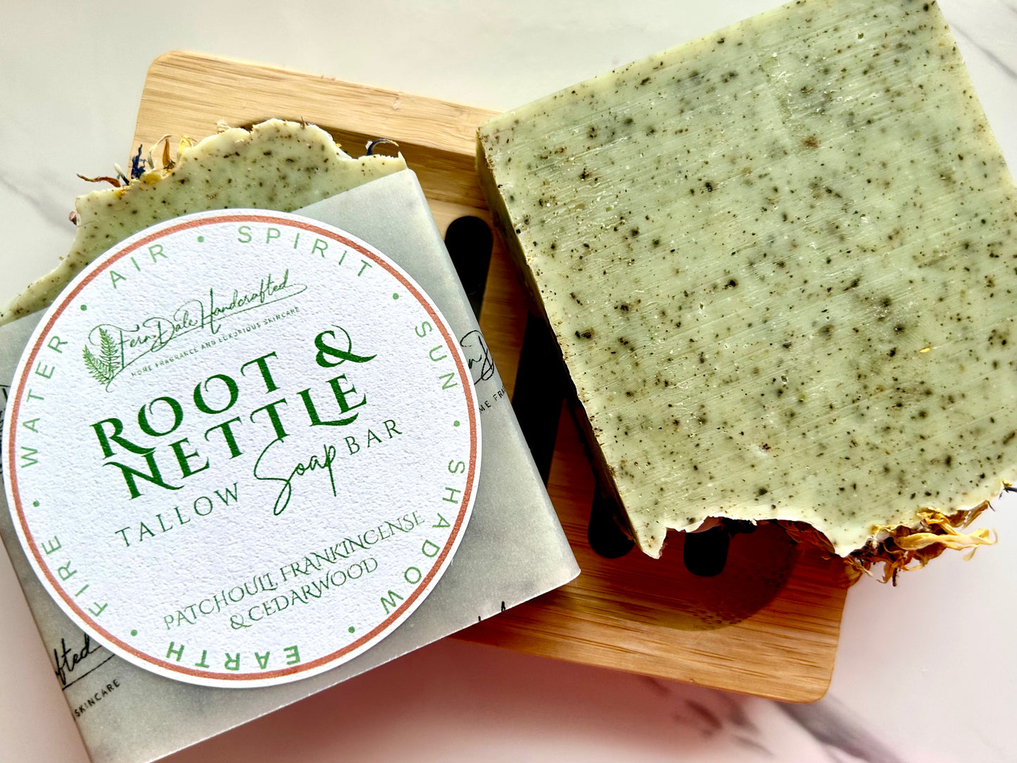 Root & Nettle - Patchouli, Frankincense & Cedarwood (Earth) Tallow Soap